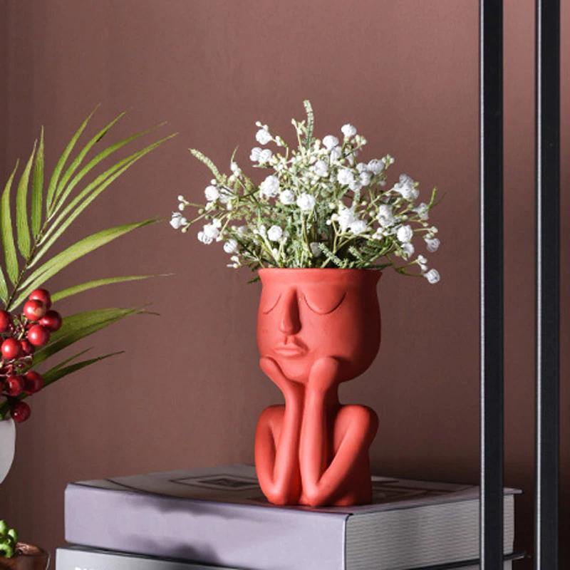 Cupping Face Resting Ceramic Planter