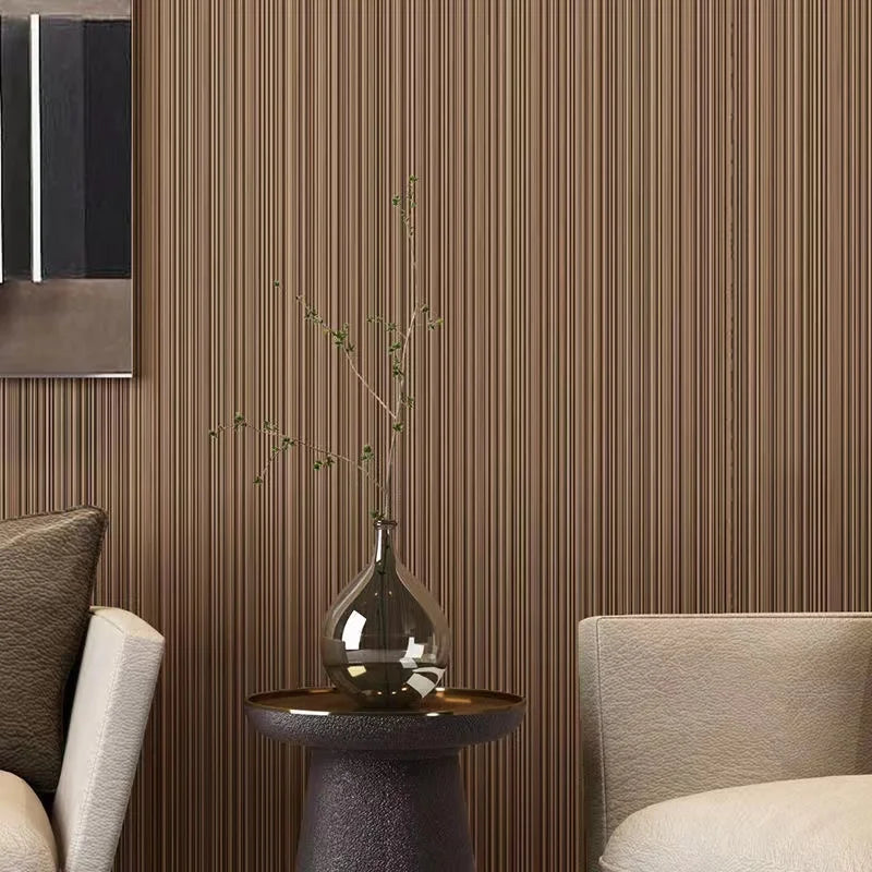 Plain Grey Black Striped Wallpaper