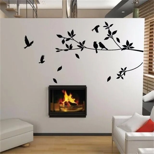 Creativity Tree Bird Vinyl Wall Sticker For Home Wall Decor Stickers Murals Living room Decoration Animals stickers on the wall