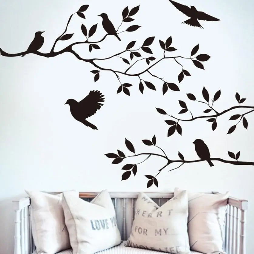 Creativity Tree Bird Vinyl Wall Sticker For Home Wall Decor Stickers Murals Living room Decoration Animals stickers on the wall