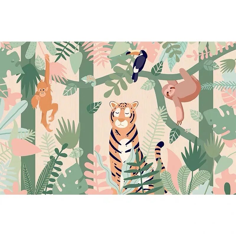 Jungle Animal Friends Wallpaper Mural