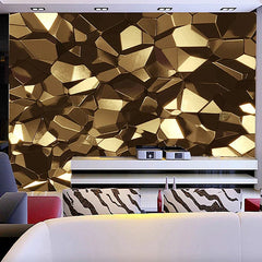 Modern 3D Golden Polygon Geometric Wallpaper