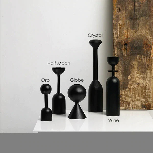 Ebony Taper Candle Holders