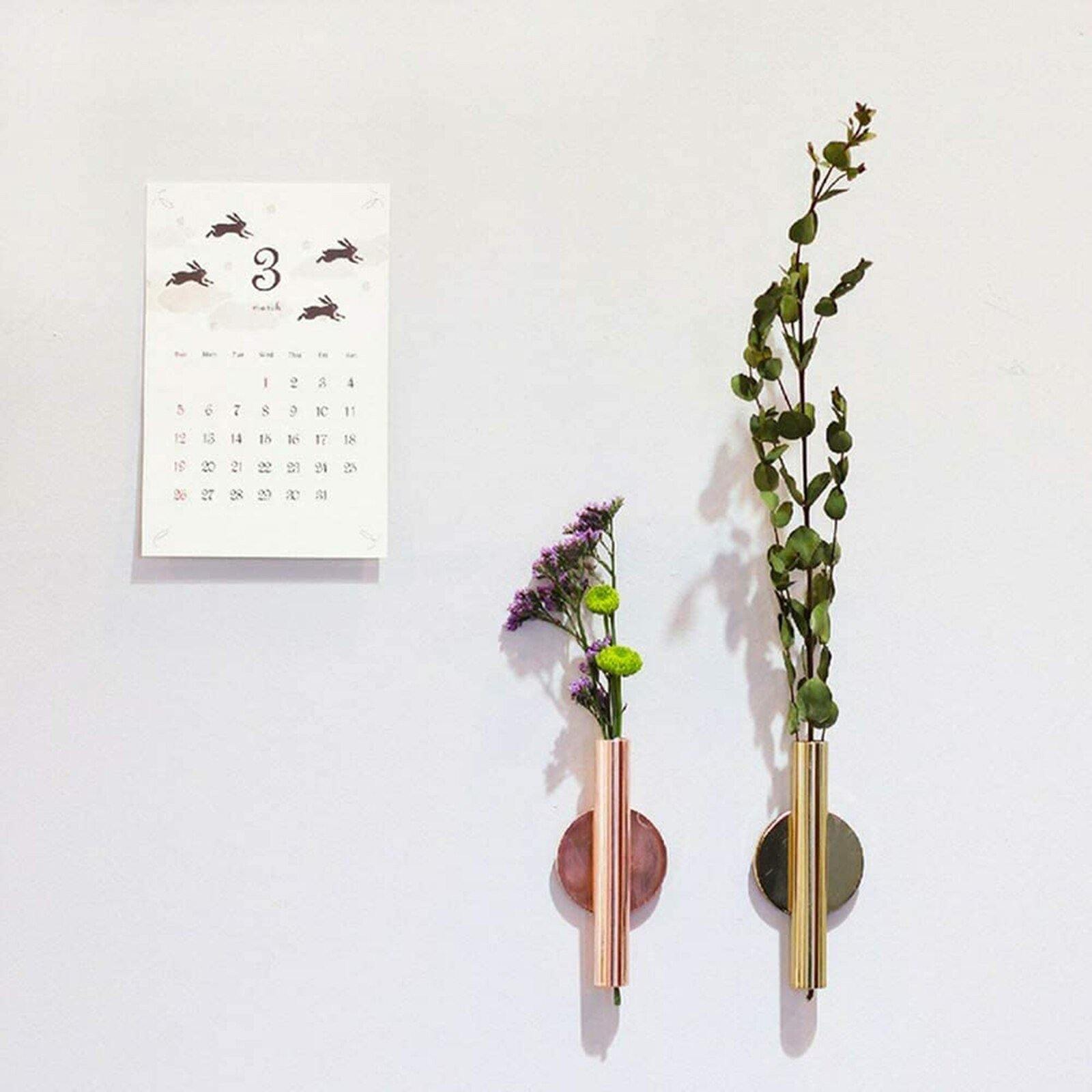 Modern Wall Mounted Metal Tube Vase