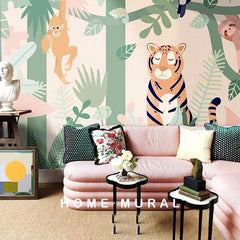 Jungle Animal Friends Wallpaper Mural