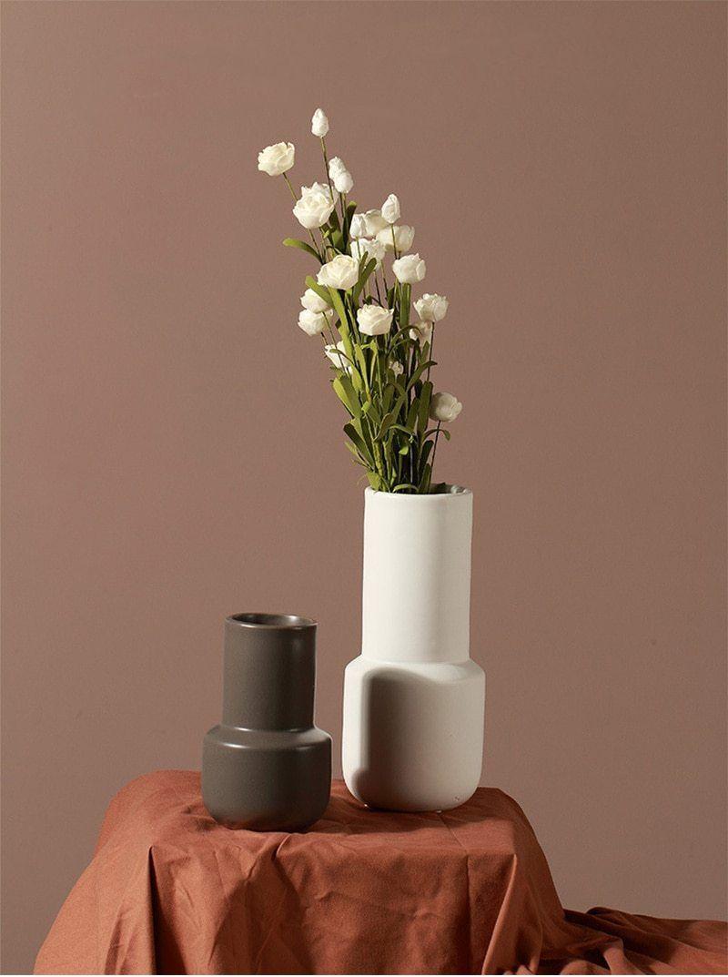 Taupe Monochrome Ceramic Vases