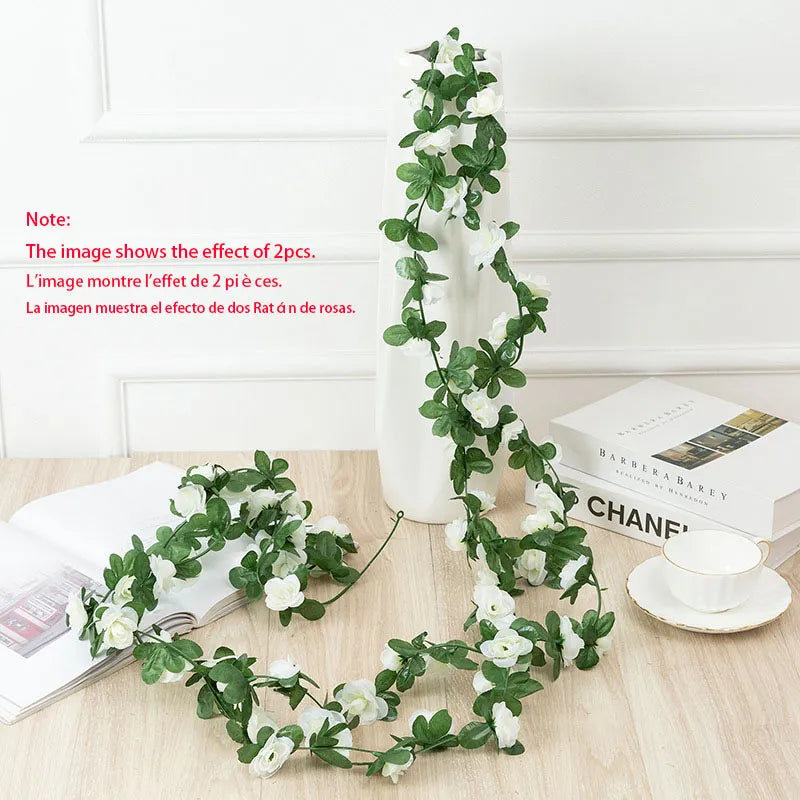 1pcs Artificial Flowers Vine 45pcs / 69pcs Rose DIY Wedding Decoration Fake Flower Home Room Decor Wall Hanging Garland Plants