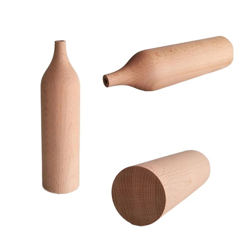 Wooden Plant Vase Solid Wood Flower Vases