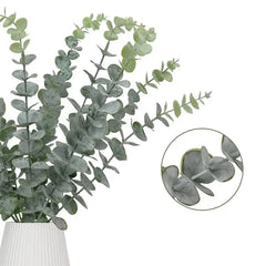 6/12/18 Pcs Artificial Eucalyptus Leaves Green Fake Plant Branches for Wedding Party Outdoor Home Garden Table Decoration Wreath