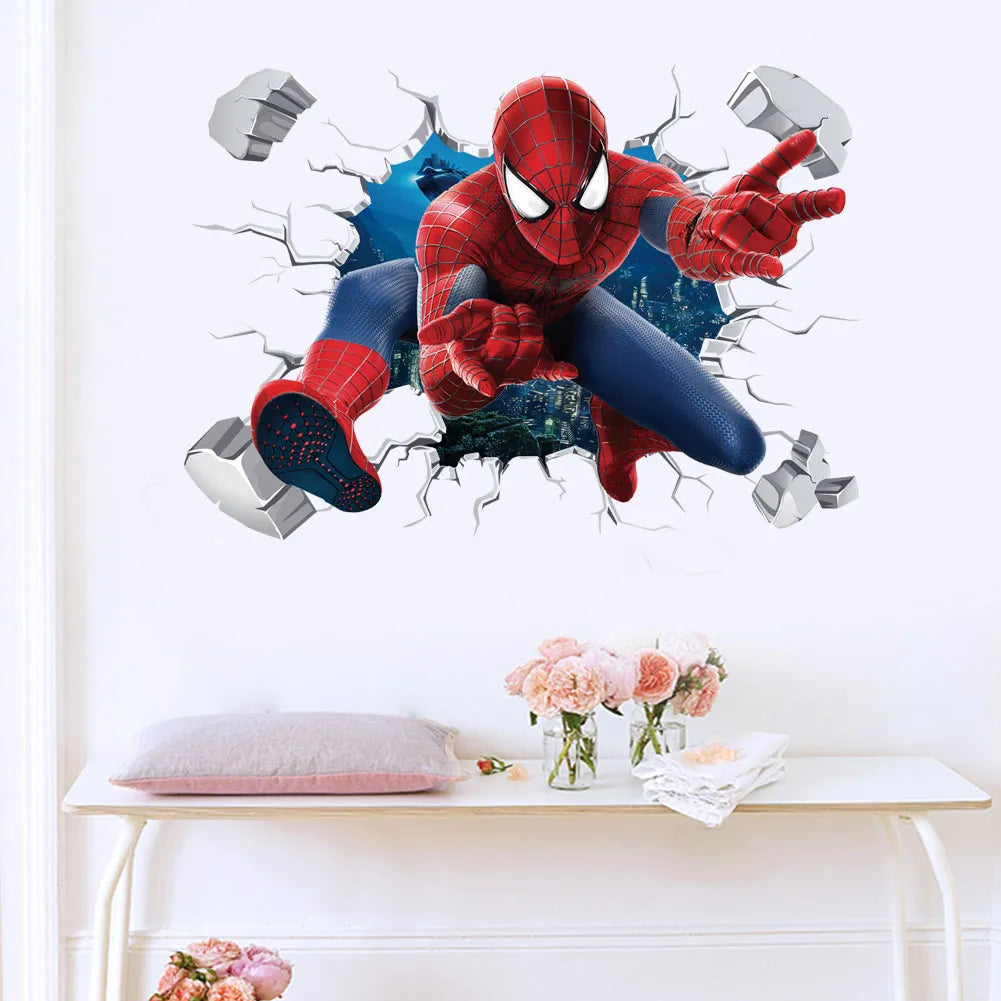 Spiderman Super Captain America Hulk Heroes Wall Stickers