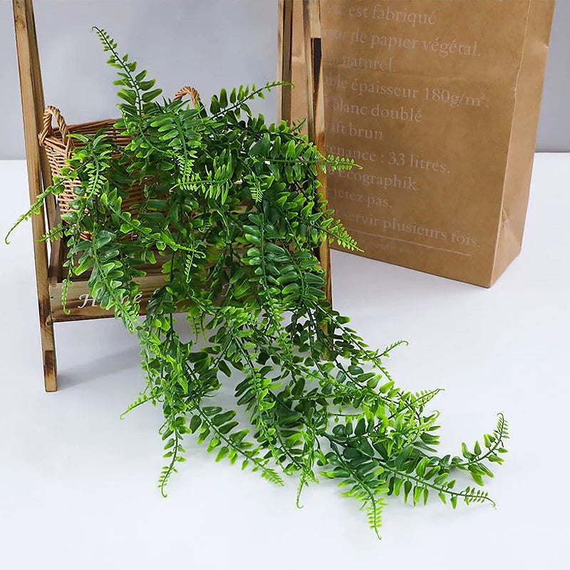 Artificial Plant Persian Fern Leaves Vines Room Home Garden Decoration Accessories Wedding Party Wall Hanging Balcony Decoration