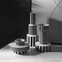 Bauhaus Minimalist Black & White Vases