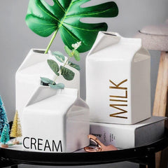 Cream Milk Vases