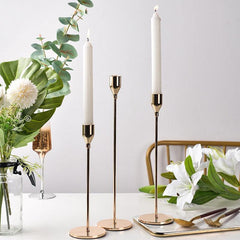 3-Piece Gold Taper Candle Stick Holder Set GoldenRod | Sage & Sill