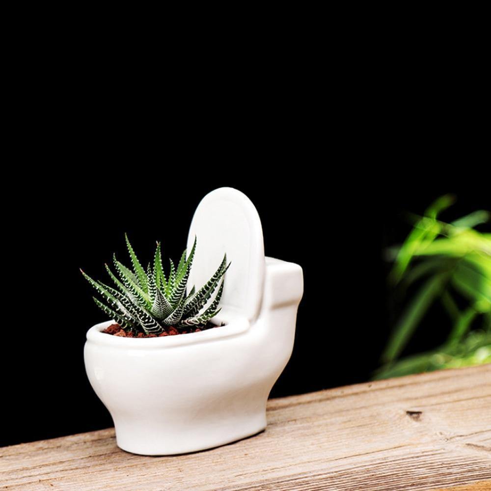 Handmade Ceramic Toilet Succulent Planter