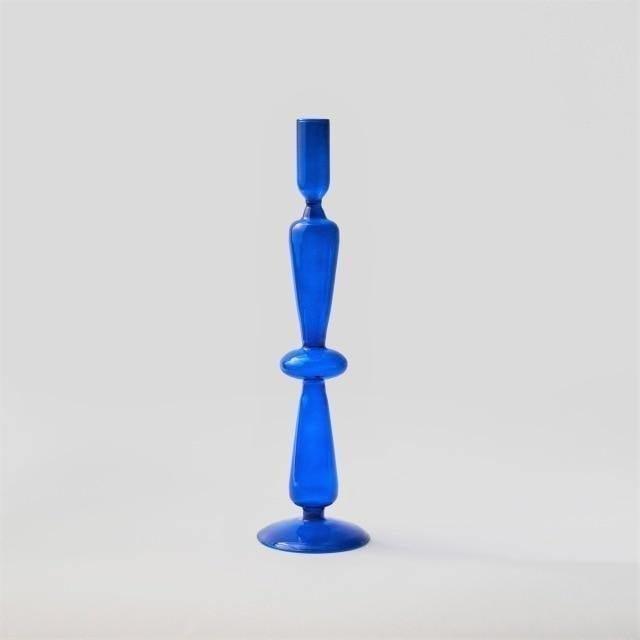 Blue Horizon Taper Glass Candle Stick Holders