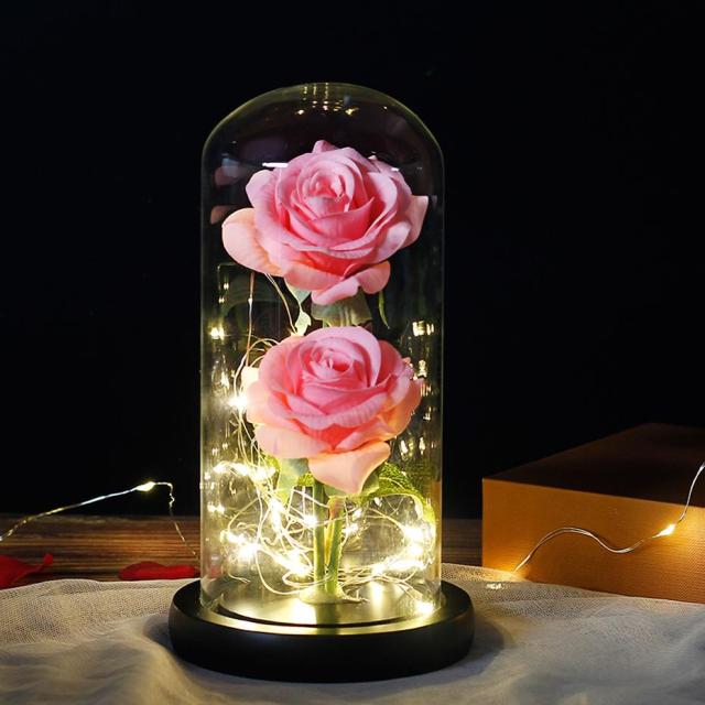 LED Eternal Flower Double Rose