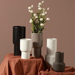 Taupe Monochrome Ceramic Vases