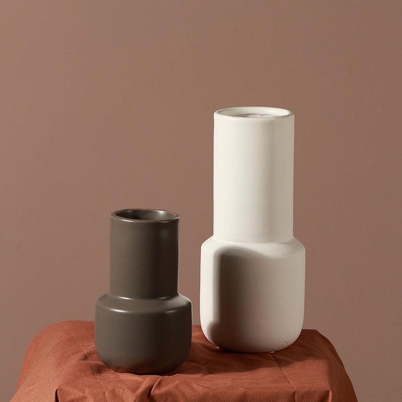 Taupe Monochrome Ceramic Vases