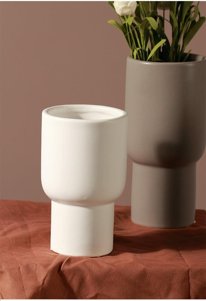 Taupe Monochrome Ceramic Vases