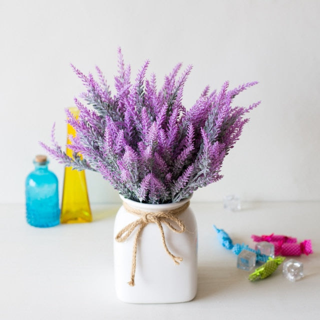 Artificial Flowers Romantic Provence Lavender Decorative Vase