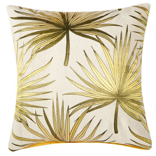 Plant Pattern Linen Pillow Case