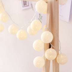 20 LED Cotton Ball Garland String Lights