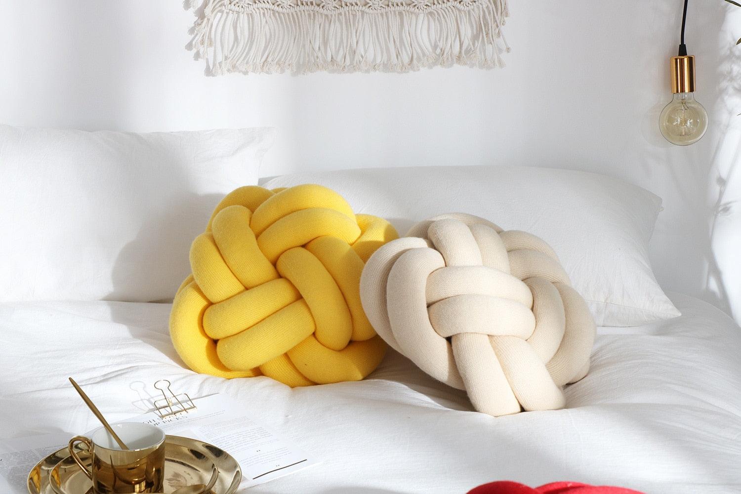 Six Knot Cotton Pillow