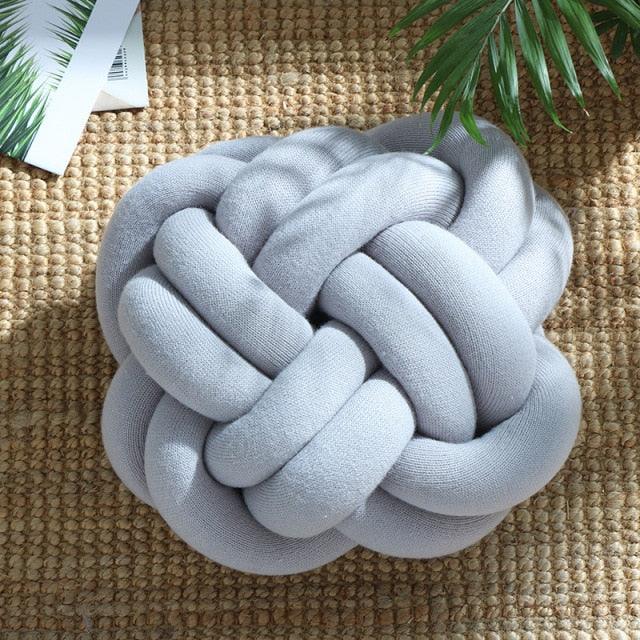 Six Knot Cotton Pillow LightSlateGray | Sage & Sill