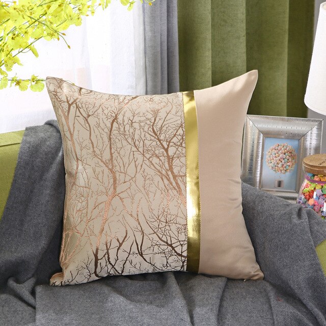 Cushion Cover Nordic Luxury Decorative Home For Sofa Pillowcase Case Seat Car Pillowcase Royal Silk Throw Pillows Covers 45x45CM