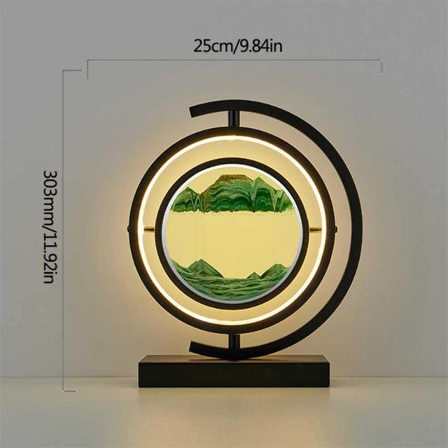 Moving Sand Art Picture Round Glass 3D